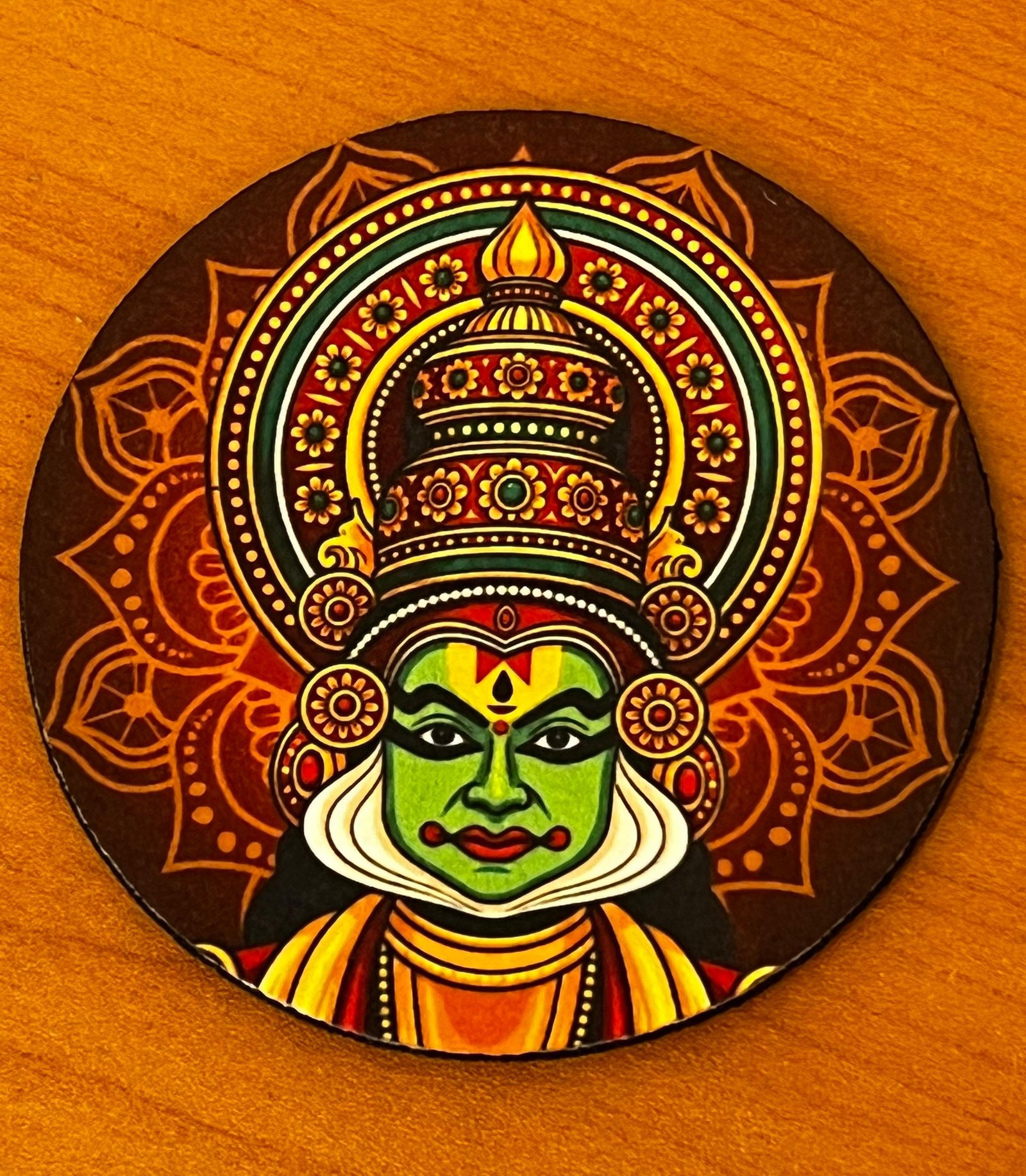 Kathakali Tea Coaster – Traditional Kerala Felt Table Décor