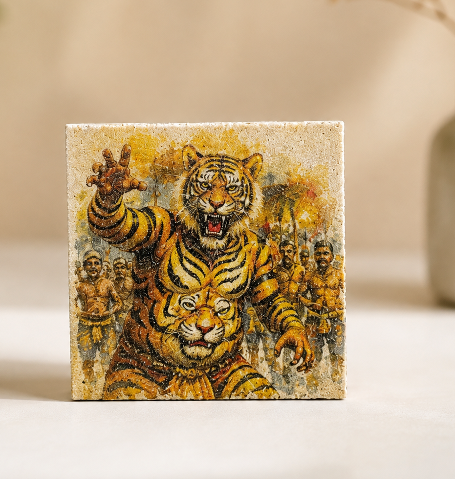 Pulikali Fridge Magnet – Handmade Sand Art Kerala Souvenir