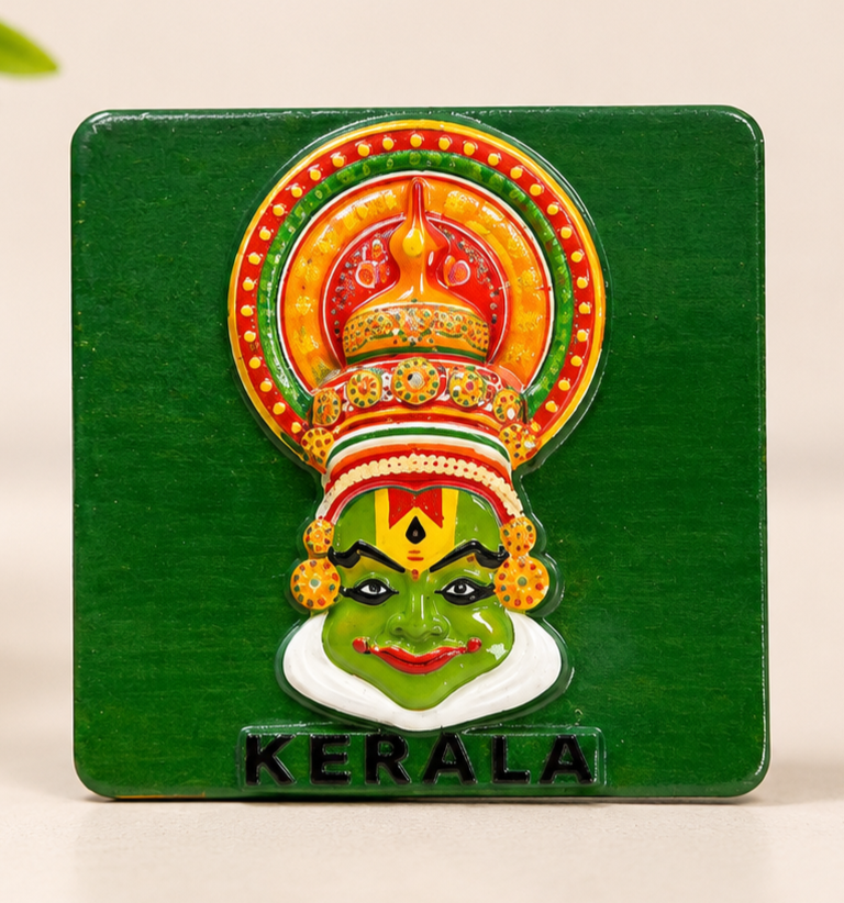 Kerala Kathakali Fridge Magnet – Ceramic Kerala Souvenir