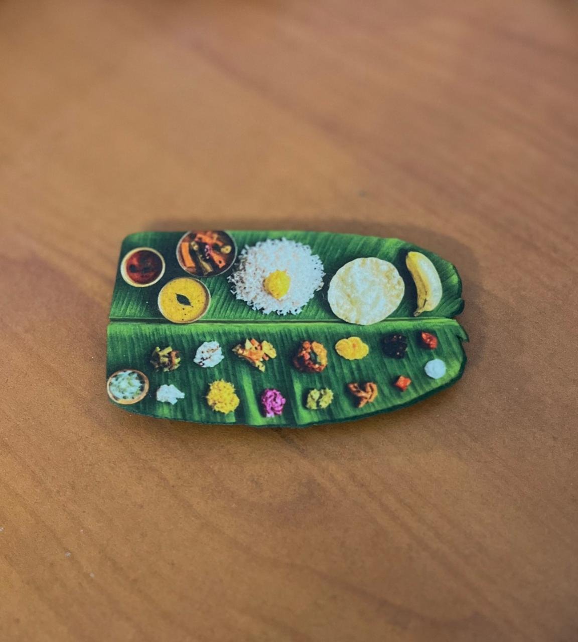 Sadhya Felt Magnet – Kerala Onam Fridge Souvenir