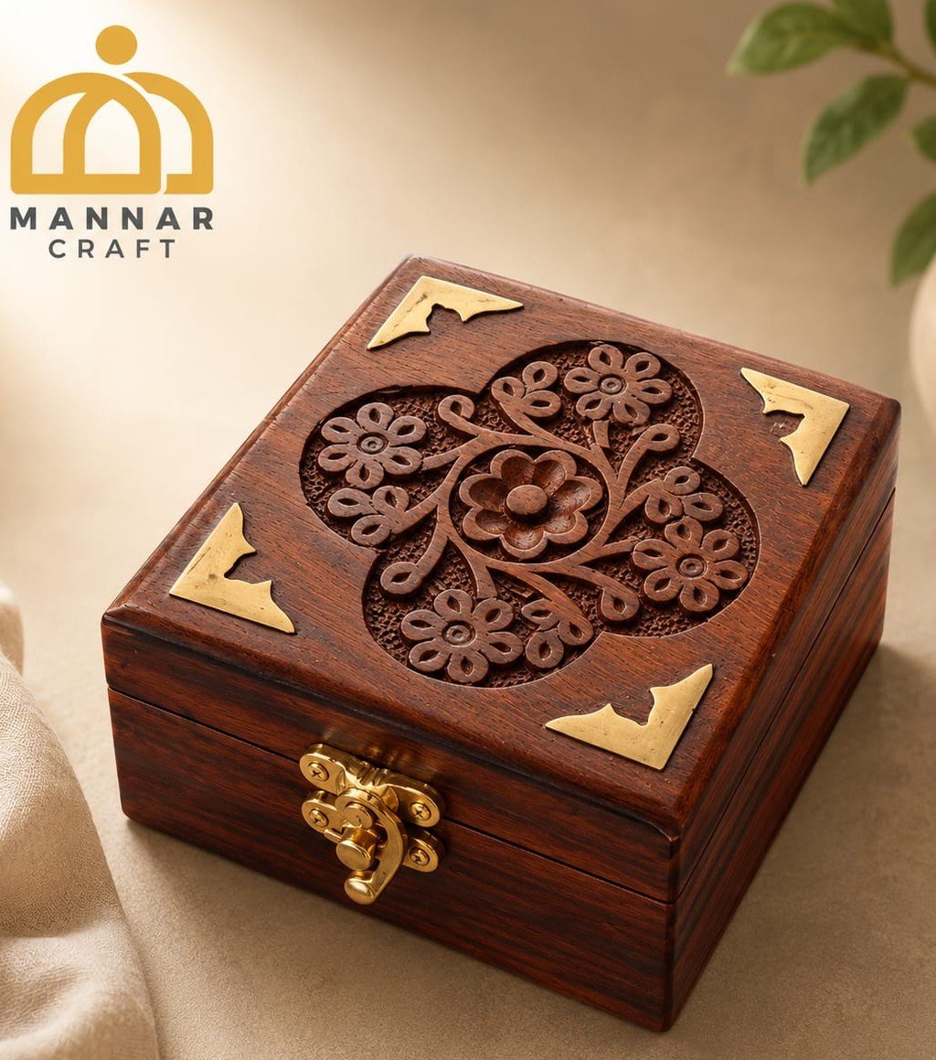 Wooden Jewellery Box 4 x 4 | Engraved Jewel & Gift Box
