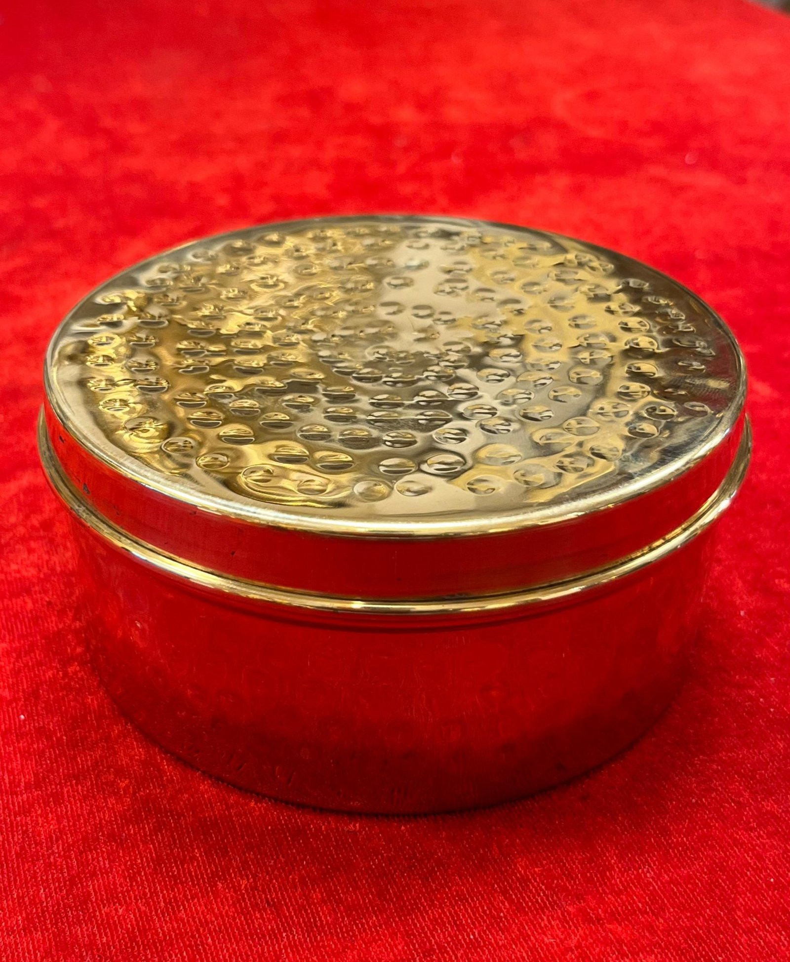 Mannar Craft Brass Hammered Storage Box  Tin Coated – Traditional Handcrafted Decor