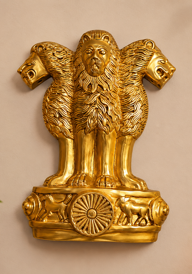 Brass Wall Hanging Ashoka Stambh – Indian Heritage Wall Decor