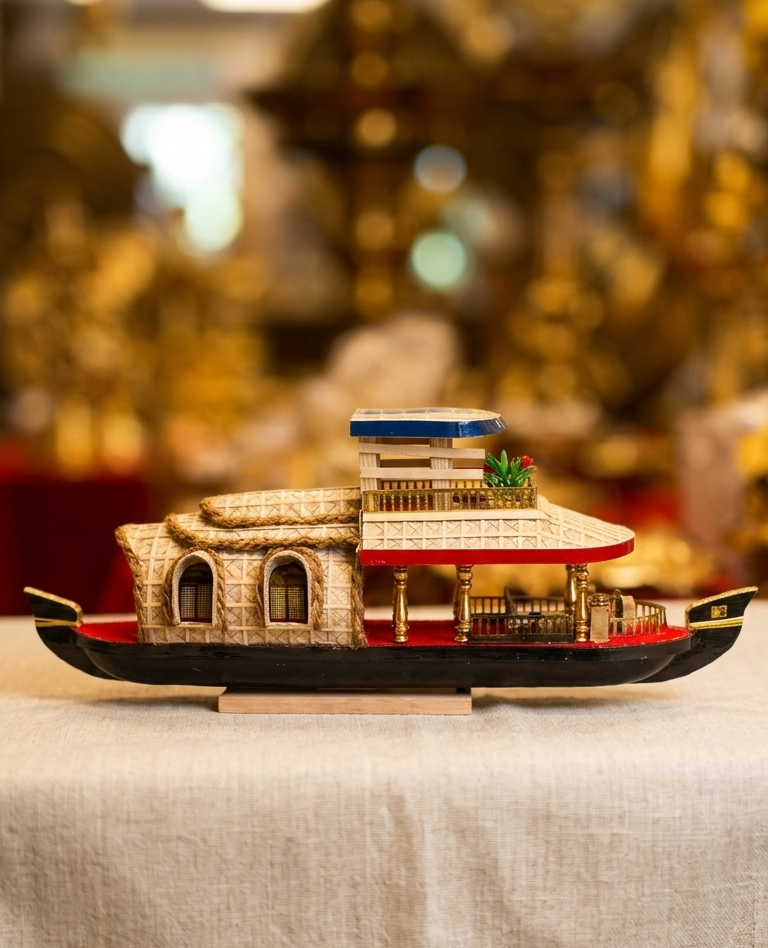 Kerala Houseboat - Handcrafted Wooden Home Decor & Unique Gift - Model 13