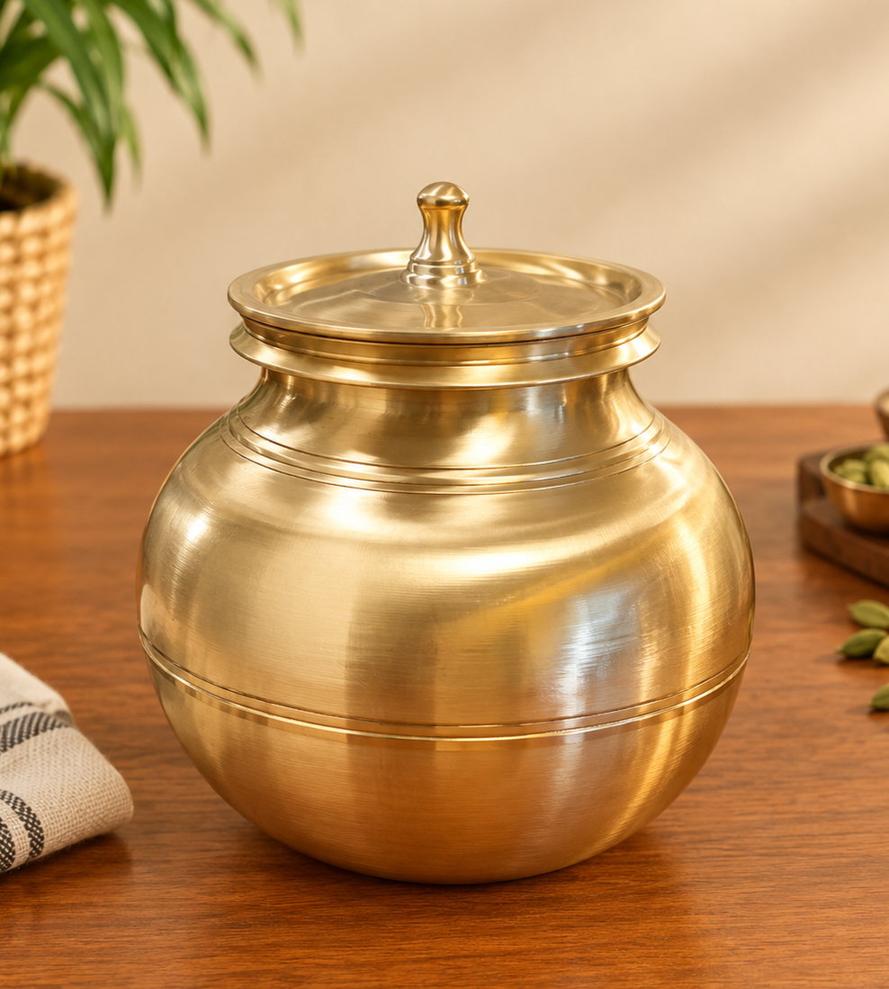 Bronze Pot with Lid – Traditional Cooking & Serving Vessel