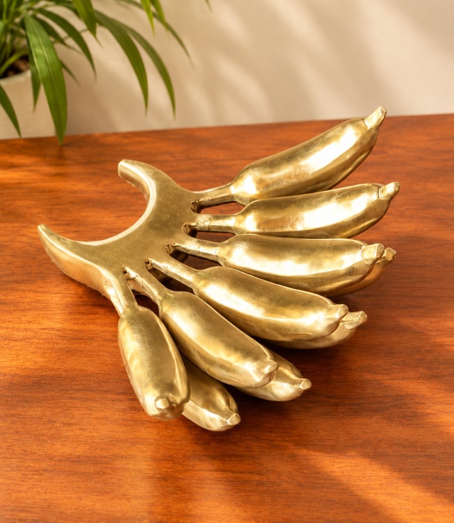 Brass Banana Showpiece – Traditional Decorative Metal Art