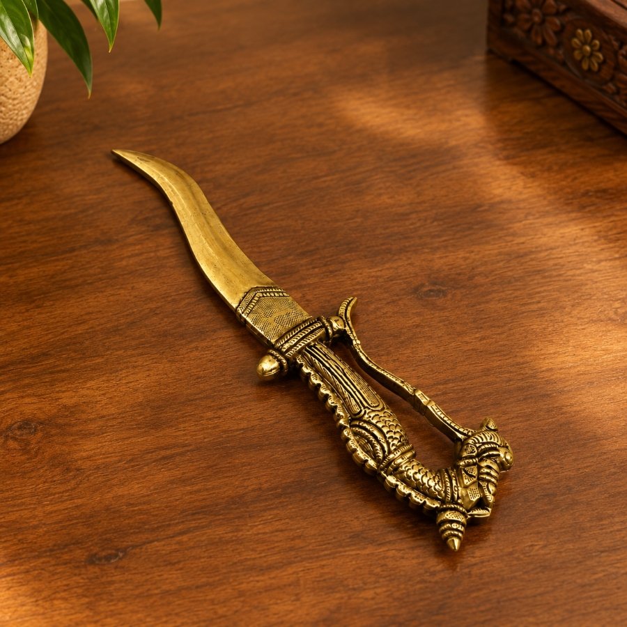 Handcrafted Brass Decorative Knife – Traditional Décor