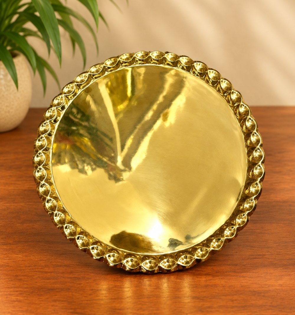 Brass Decorative Thaalam – Plain Design for Home Décor