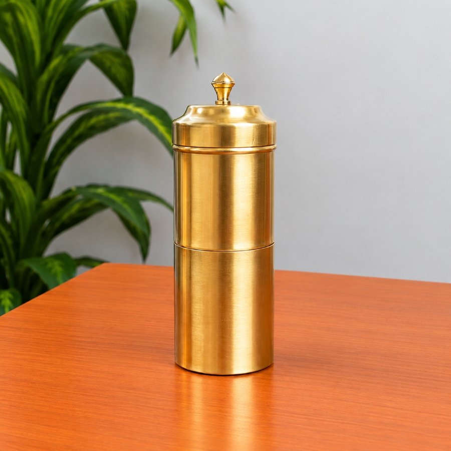 Brass Coffee Filter – Elegant Matt Finish Traditional Design