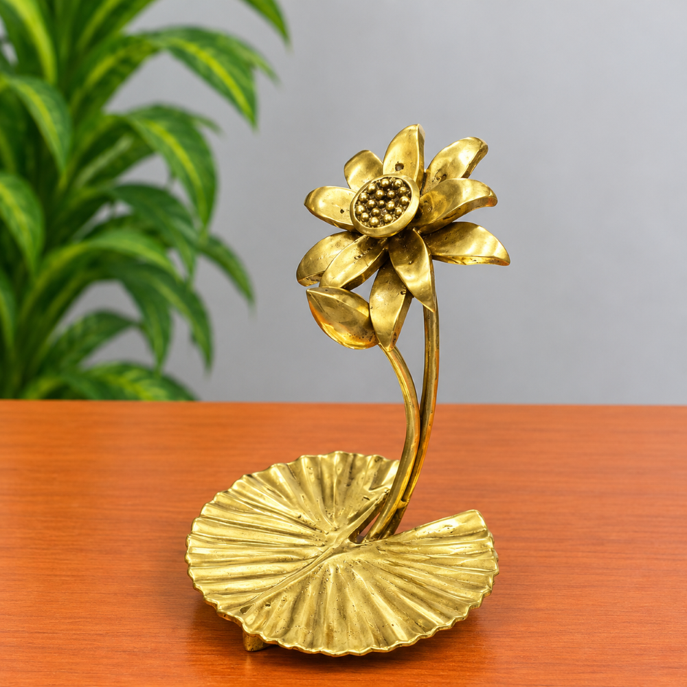 Brass Decorative Lotus Stand – Traditional Home Décor