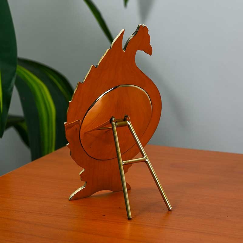 Aranmula Kannadi Metal Mirror – Peacock Model with Back Stand | Kerala Heritage Handicraft (2.5 Inch Mirror Dia)