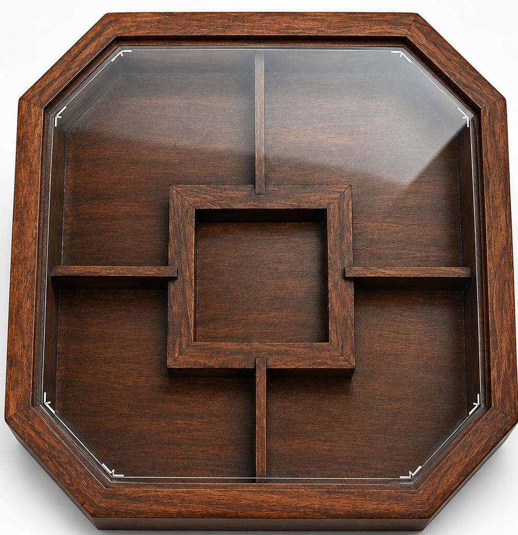 Octagonal Wooden Spice Box | Handmade Wooden Masala Box