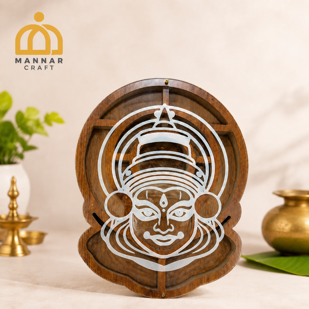 Kathakali Wooden Spice Box (Without spices) – Traditional Kerala Kitchen Décor