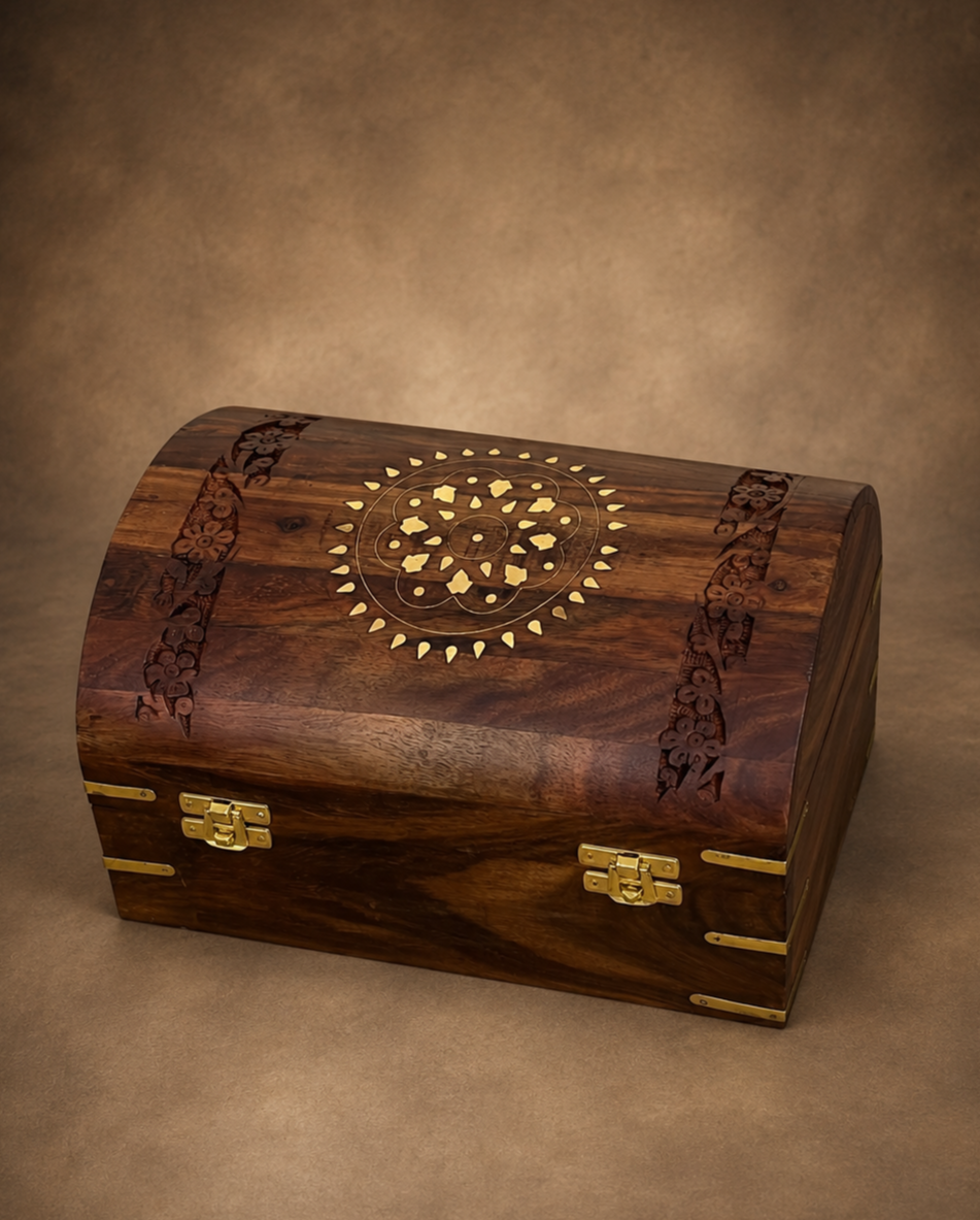 Handcrafted Wooden Jewelry Box – Decorative Handmade Storage Box