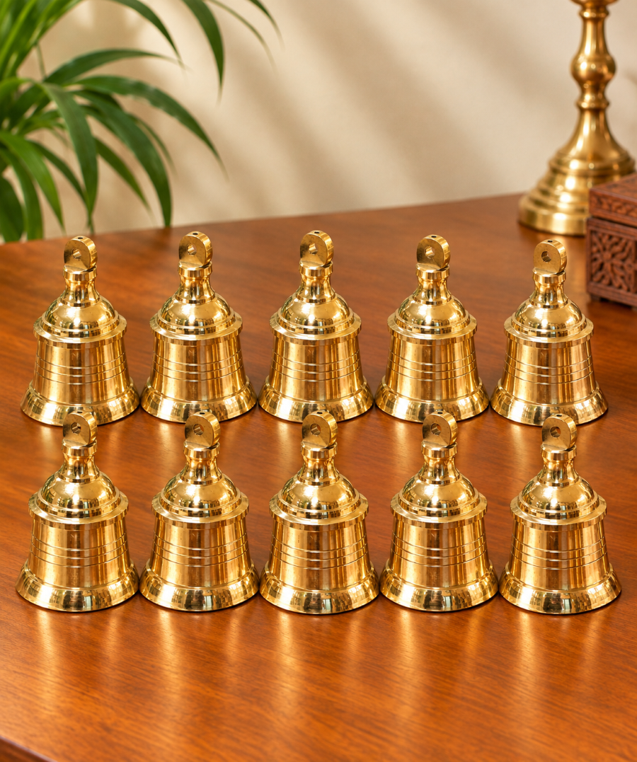 Brass Bell Set of 10 – Traditional Handmade Indian Home Décor