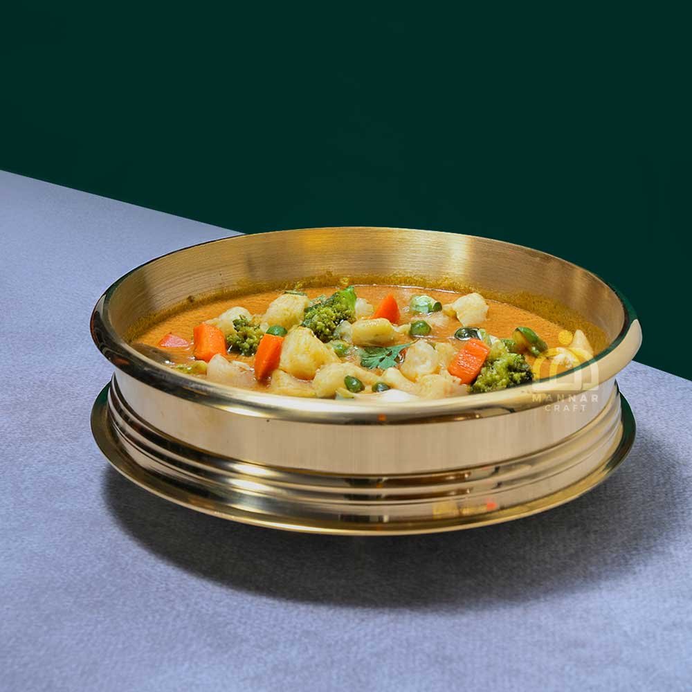Mannar Craft Polished Bronze Cooking Uruli | Traditional Kerala Pot