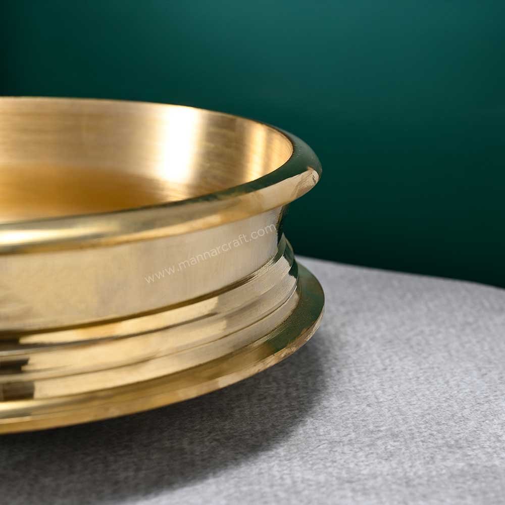 Mannar Craft Polished Bronze Cooking Uruli | Traditional Kerala Pot
