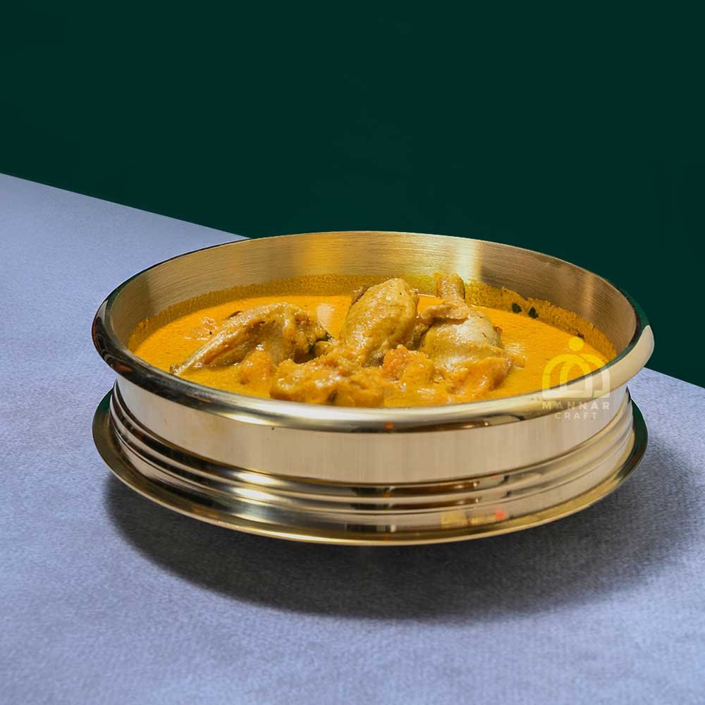 Mannar Craft Polished Bronze Cooking Uruli | Traditional Kerala Pot