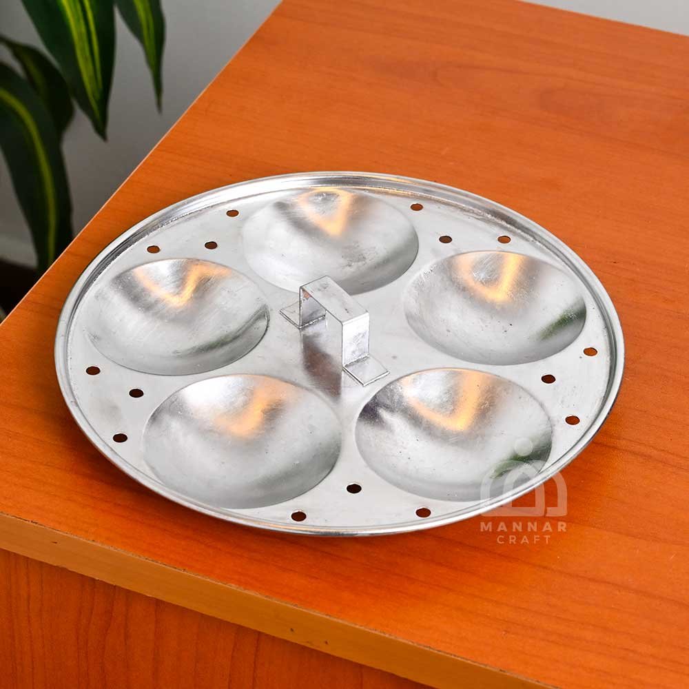 Kerala Model Polished Brass Idli Steamer – 9 Mould Traditional Brass Cooker with Extra Modak Plate