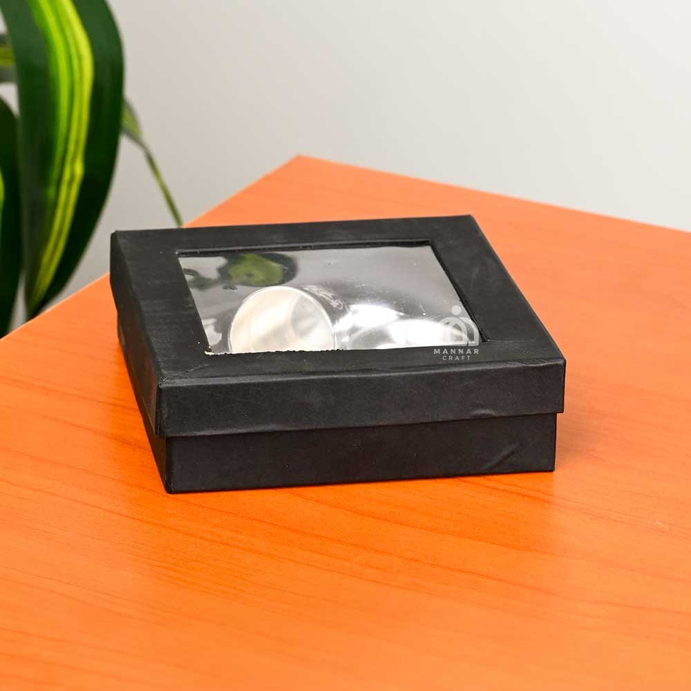 Set of 5 Brass Silver Plated Pooja Thali Set – Complete Puja Plate with Bowls, Spoon & Glass | Traditional 6-Inch Aarti Thali with Gift Box - large 