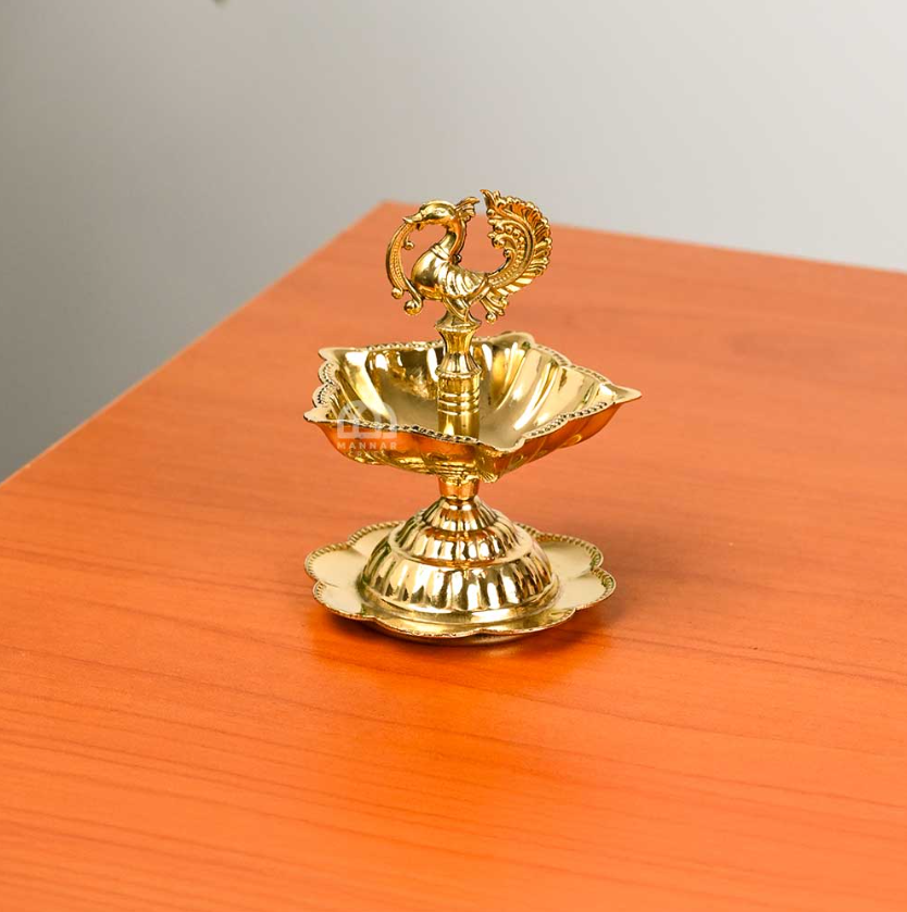Traditional Brass Annam Diya - Handcrafted Bird Vilakku Lamp – Decorative Oil Lamp for Pooja, Festivals & Home Decor