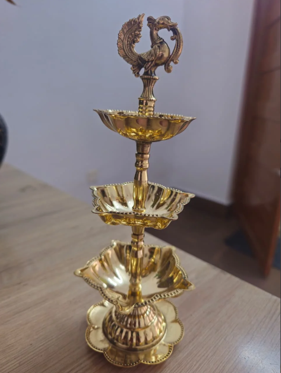 Traditional Brass Annam Diya - Handcrafted Bird Vilakku Lamp – Decorative Oil Lamp for Pooja, Festivals & Home Decor