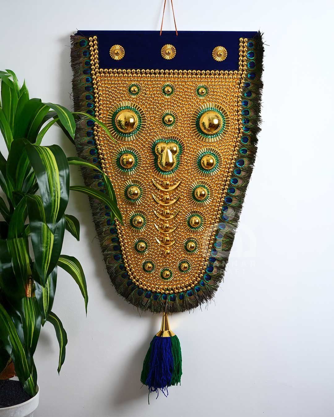 Mayilpeeli - Peacock Feather Nettipattam - Elephant Caparison | Home Decor & Gift