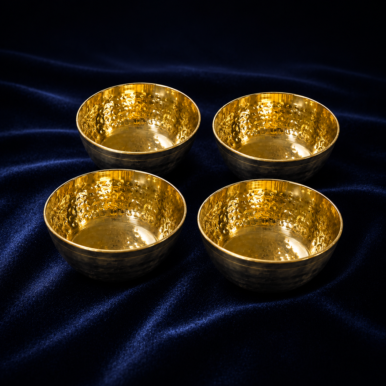 Brass Katori Set of 4 – Premium Traditional Brass Bowls