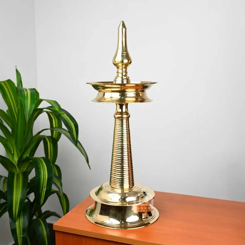 Authentic Kerala Brass Nilavilakku Lamp for Home Decor & Pooja | Traditional Brass Oil Lamp