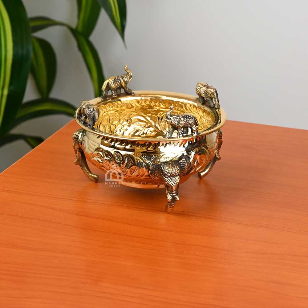 Elephant Brass Urli Bowl: A Timeless Symbol of Tradition, Prosperity & Elegant Home Décor