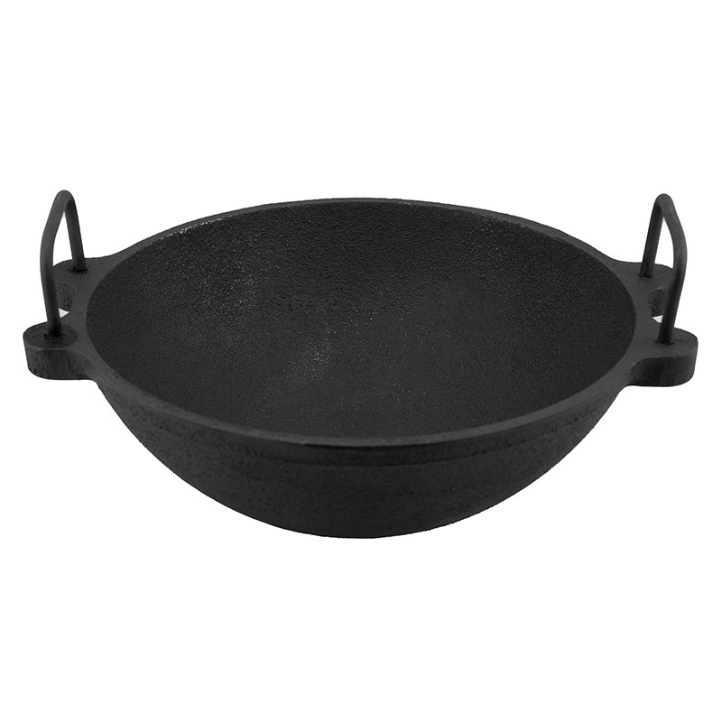 Handcrafted Iron Kadai Wok - Perfect for Stir-Frying, Deep-Frying, and More 09 Inch Dia Small -Pre-Seasoned,1.75L Capacity