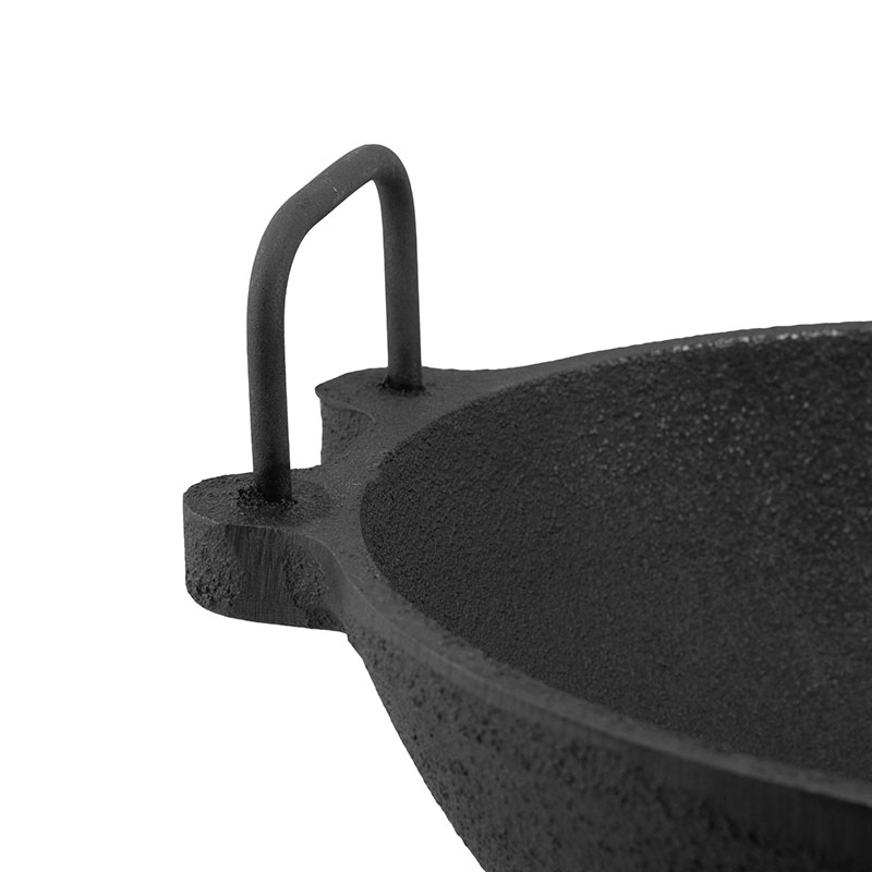 Handcrafted Iron Kadai Wok - Perfect for Stir-Frying, Deep-Frying, and More 09 Inch Dia Small -Pre-Seasoned,1.75L Capacity