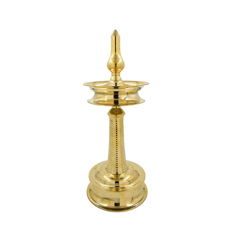 Authentic Kerala Brass Nilavilakku Lamp for Home Decor and Pooja -12 Inch Height, Akp model