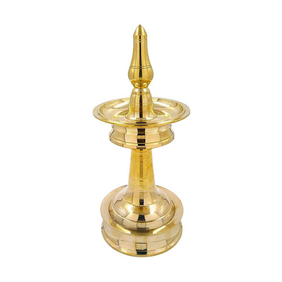 Brass Ganapathy Vilakku, Traditional Nilavilakku 9 inch