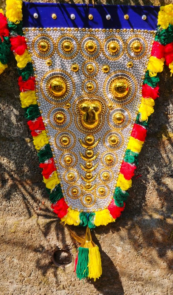 Mannar Craft Special Nettipattam With Silver & Golden Work-Elephant Caparison - 2 Feet