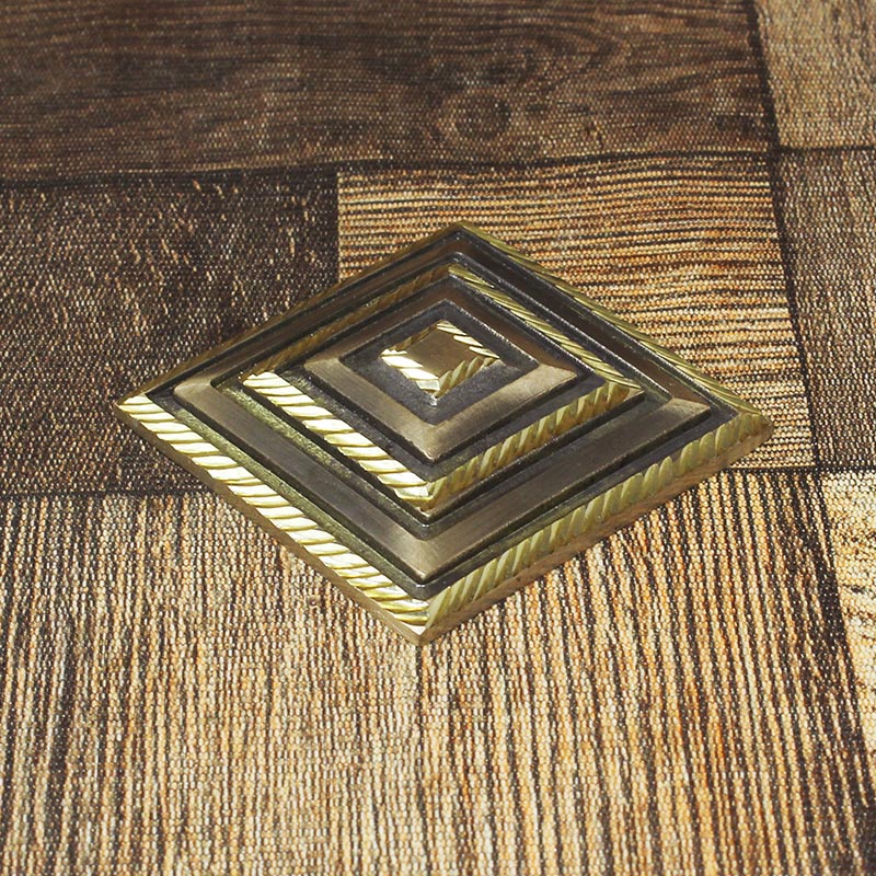 Brass Square Dome Door (37mm ) with Antique Diamond Cut Finish