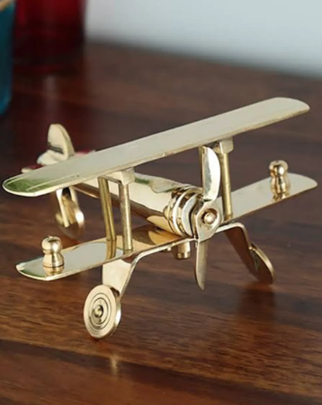 Mannar craft Brass Aeroplane Showpiece