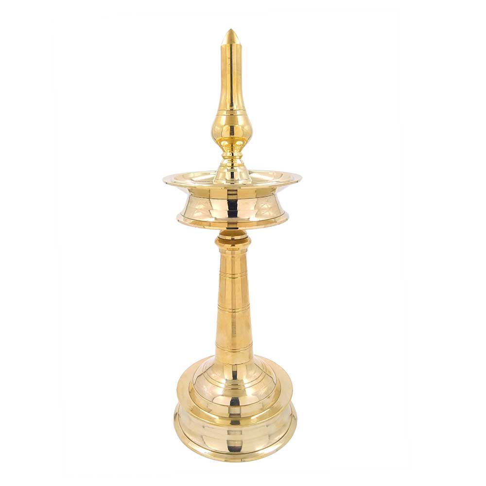 Kerala Brass Diya, Nilavilakku Oil Lamp 14 inch