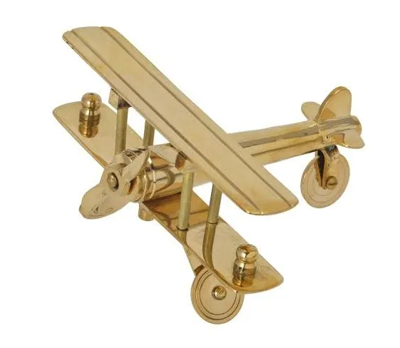Mannar craft Brass Aeroplane Showpiece
