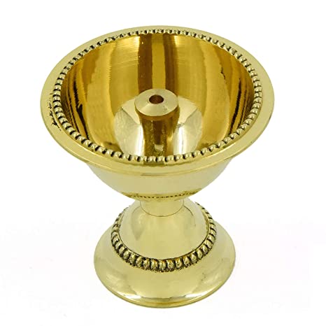 Brass Detachable Rounded Designed Akhand Diya ( set of 1, Diameter 6 cm)