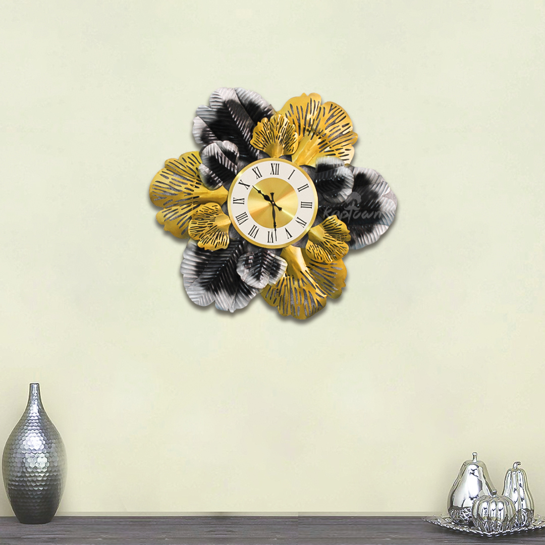 Clock Wall Décor Beautifully Crafted with Flowers (IRIS TIME)