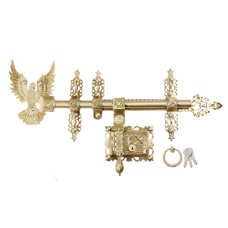 Manichitratazhu Aldrop Bird Head with Brass Matte Finish 25 mm Thick and 16-inch Wide Rod (Gold)