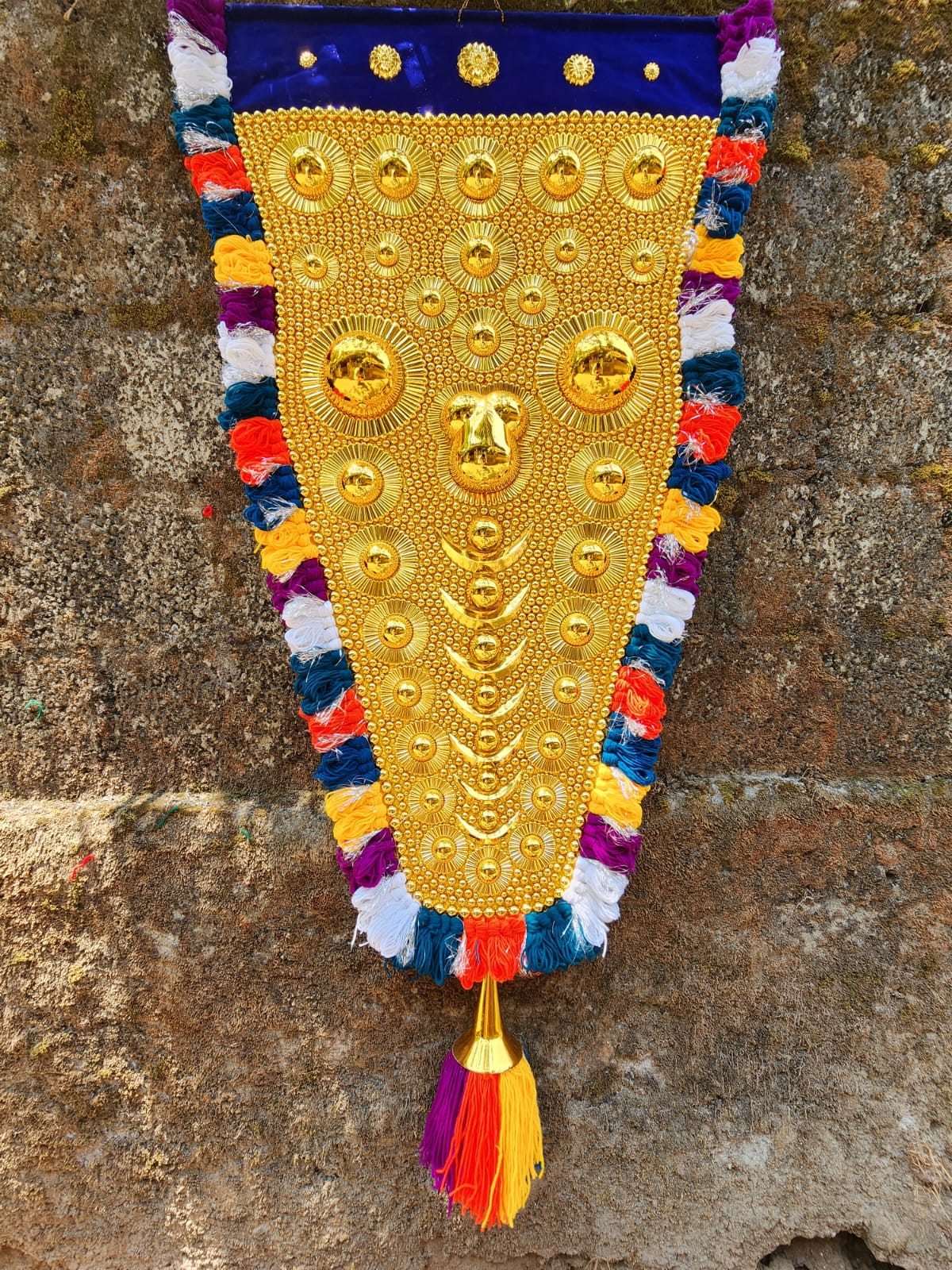 Mannar Craft Full Golden Work Nettipattam With Special Art (Hand Made Elephant Caparison) - 2 Feet