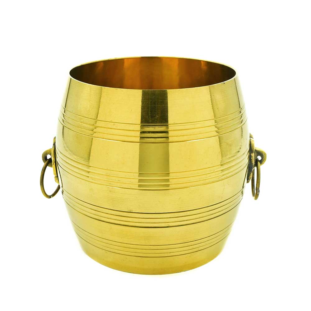 Brass Para: Authentic Kerala Measuring Vessel for Rituals and Home Decor - Medium Size - 4.5 inch
