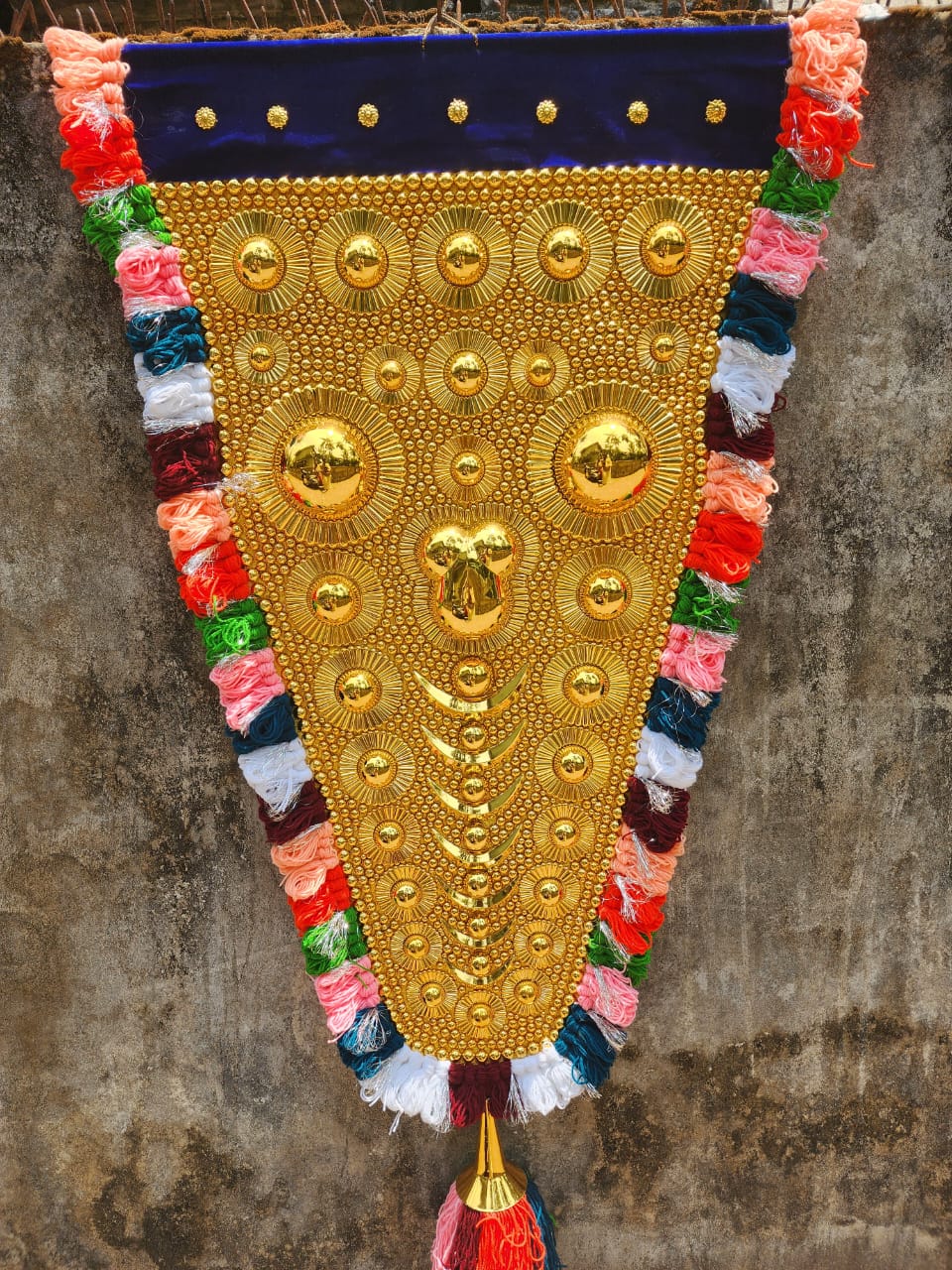 Mannar Craft Full Golden Work Nettipattam (Hand Made Elephant Caparison) - 2 Feet