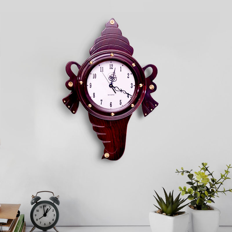 Handcrafted Wooden Wall Clock - Artistic Shangu model - Rose Wood - BIG size