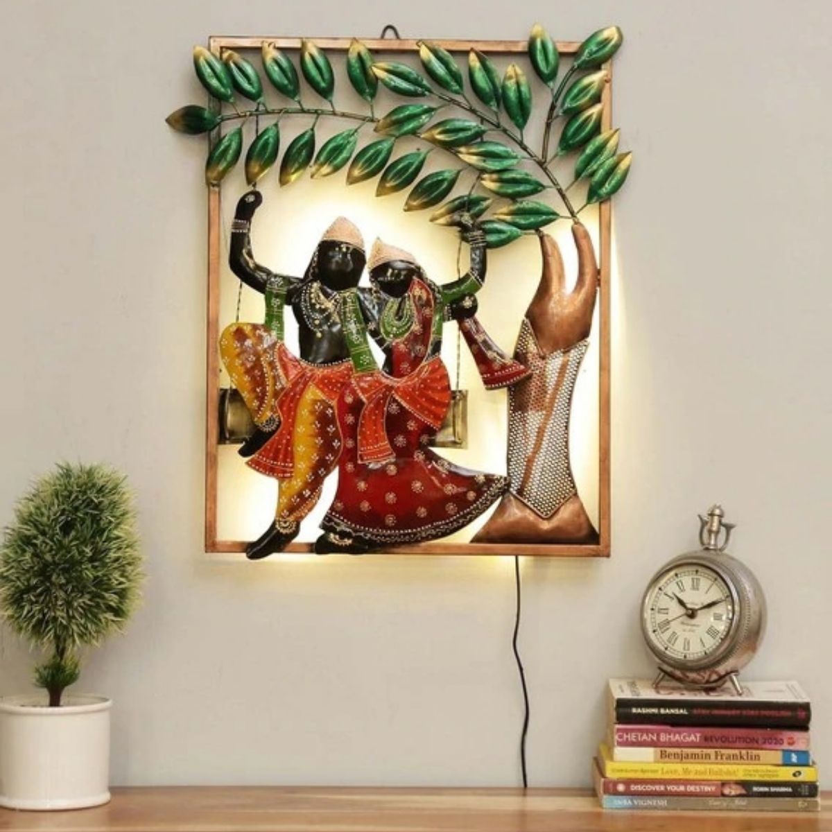 Radha Krishna Frame With Back Lights