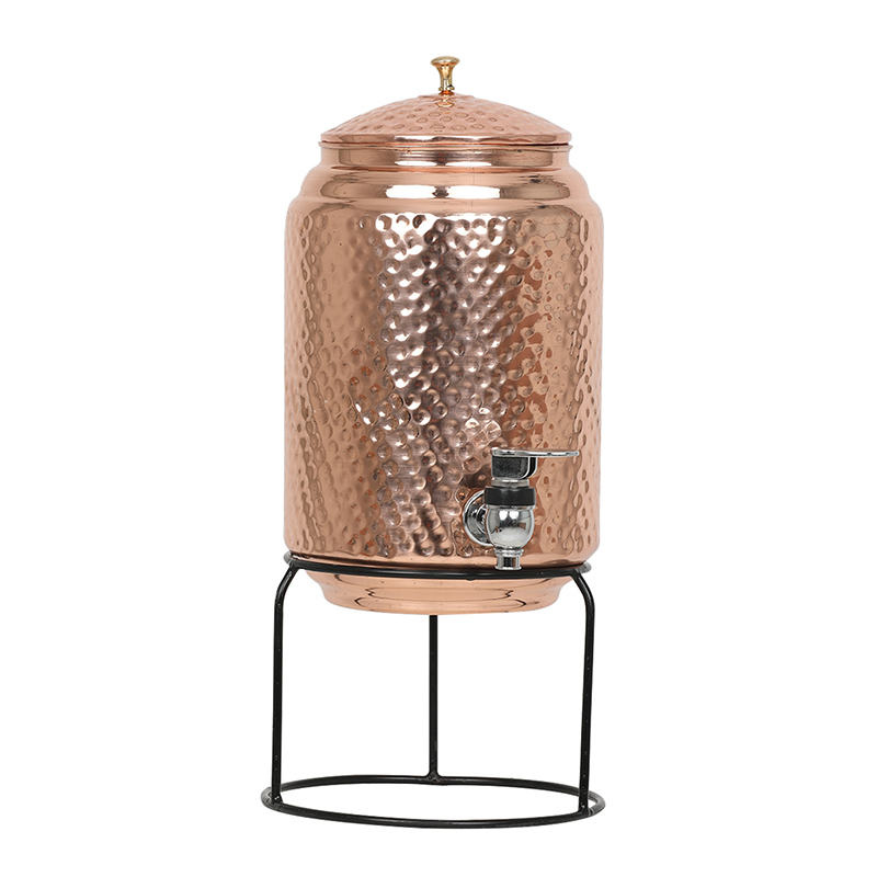 5 Ltr. Copper Water Dispenser with Stand + Free 200 gms Cleaning Powder, Cleaning Brush & Extra Tap