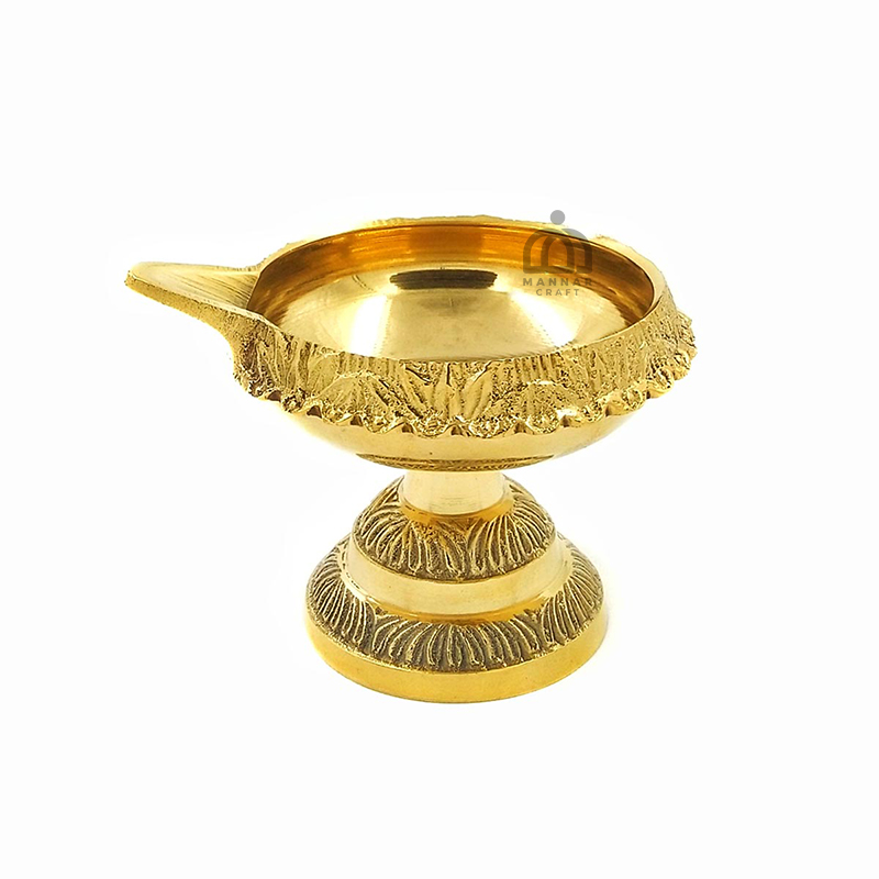 Brass Diwali Kuber Deepak Diya on Stand, Oil Lamp for Home Decoration, Pooja and Diwali, Small Size