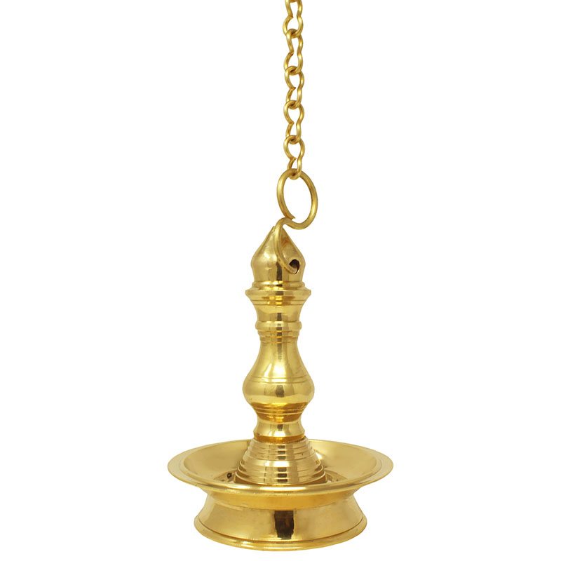 Brass Hanging lamp Tookku Vilak with 1m chain 4 inch
